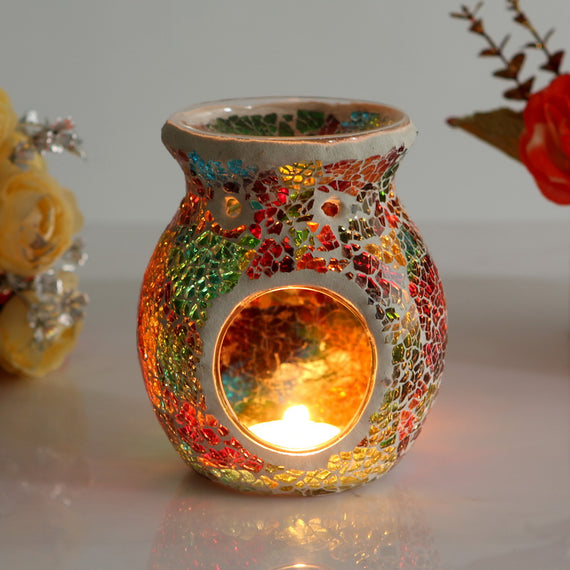 Mosaic Glass Candle Lamp