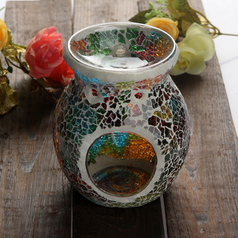 Mosaic Glass Candle Lamp