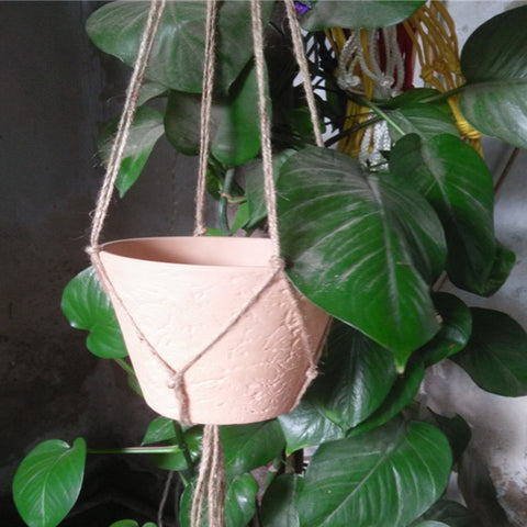 Hanging Pot Holder With Fiber Rope