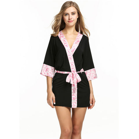 Flower Lined Black Robe