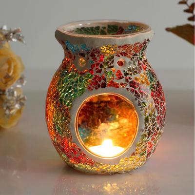 Mosaic Glass Candle Lamp